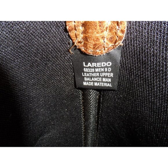 Laredo Men's 10" Seaver Square Toe Western Cowboy Boots 68328 Tan/Blue Size 9D - Picture 8 of 8